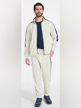 Athletic Works Men's Tricot Track Pants with Side Stripes